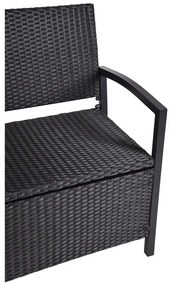 Čierna záhradná lavica z umelého ratanu Ferrara – Garden Pleasure