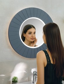 Sapho Sapho, LUMIRO STRIP guľaté zrkadlo s LED osvetlením v ráme, priemer 90cm, siena, LR950-4242S