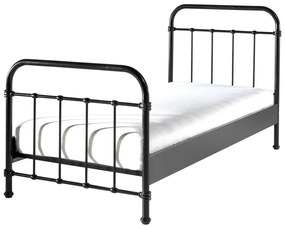 Čierna kovová detská posteľ Vipack New York, 90 × 200 cm