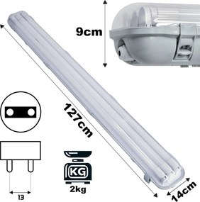 SADA 4 LED garážových lámp, 120 cm prémiové hermetické svietidlo + LED trubica