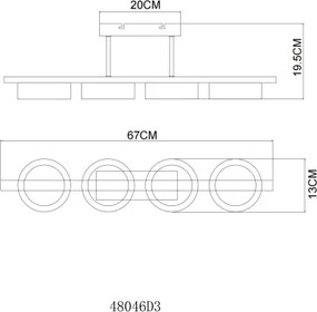 Globo 48046D3 - LED prisadený luster ZARA LED/24W/230V 3000K