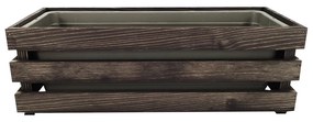 AMADEA Drevený obal na kvetináč tmavý, 52x21,5x17cm, český výrobok