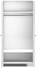 ŠATNÍKOVÁ SKRIŇA CRISTINE BIELY LESK + ZRKADLOVÝ SOKEL 90 cm