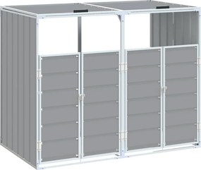 vidaXL Prístrešok na dva odpadkové koše sivá 144x81x113 cm Oceľ