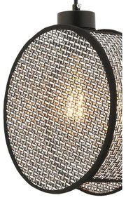 Závesné svietidlo na lanku DRUM 1xE27/60W/230V sivá/čierna