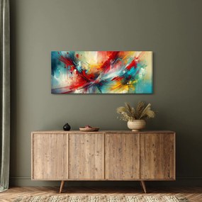 Obraz – Abstrakcia s červenou (120x50 cm)