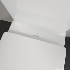 VILLEROY &amp; BOCH O.novo WC misa kombi s hlbokým splachovaním bez vnútorného okraja, zadný odpad, 370 x 670 mm, biela alpská, s povrchom CeramicPlus, 5661R0R1