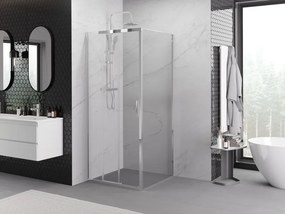 Mexen Exo, posuvná sprchová kabína, dvere 90 cm + bočná stena 90 cm, transparentné sklo, chróm, 8153-090-090-01-00