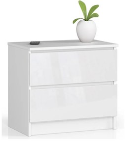 Komoda Liv 60 cm biela lesklá