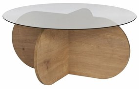 Konferenčný stolík Aeris Sapphire Oak s tmavým sklom