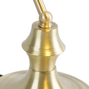 Klasická notárska lampa zlatá s dymovým zrkadlovým sklom - Banker