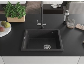 Mexen Pedro - drez granitový 56,0x46,0cm, 1-komorový, čierna-škvrny, 6508561000-76