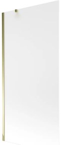 Mexen Next, vaňová zástena 1-krídlová 90 x 150 cm, fixné krídlo, 6 mm námraza sklo, zlatý profil, 895-090-000-00-30-50