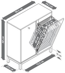Skrinka s košom na bielizeň