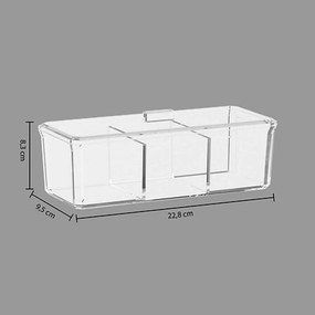 5Five® Priehľadný box s vekom Selena, 3 priehradky, 22,8 x 9,5 x 8,3 cm
