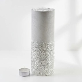 Veľký moderný svietnik Diamant 36 cm biely