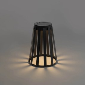 Vonkajšia stolová lampa čierna vrátane LED 3-stupňového stmievača solárna a nabíjateľná - Penny