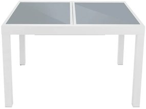 Livarno home Hliníkový záhradný rozkladací stôl Houston, biely/bledosivý  (100385876)