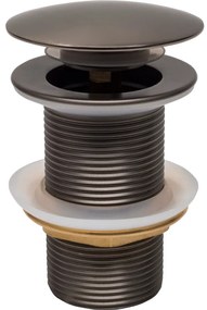 Mexen uzatvárateľná umývadlová výpusť guľatý, ClickClack, velká zátka, bez prepadu, grafitová, 79910-66