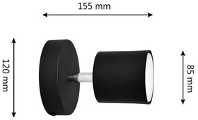 Nástenné bodové svietidlo PUNTA 1xGX53/10W/230V čierna