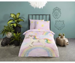 Ružové bavlnené detské obliečky na jednolôžko 140x200 cm Unisweet – Good Morning