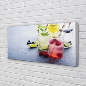 Obraz canvas Koktejl malina vápno citrón 140x70 cm