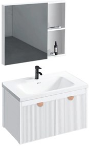 Rea Mario, súprava kúpeľňového nábytku s umývadlom 60cm, biela matná, REA-M0005