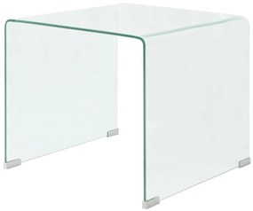 Konferenčný stolík z tvrdeného skla, 49.5 x 50 x 45 cm, priehľadný