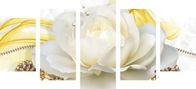 5-dielny obraz luxusná ruža s abstrakciou Varianta: 100x50