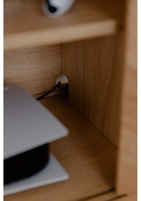 Vitrína z dubového dreva s posuvnými dverami v prírodnej farbe 135x73,5x48 cm Italic – UMAGE