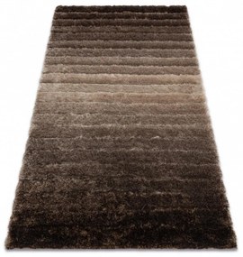 Luxusný kusový koberec shaggy Pasy hnedý 80x150cm