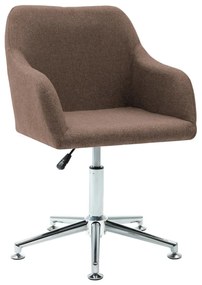 Otočná kancelárska stolička hnedá látková