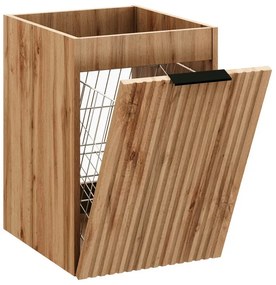 Závěsná koupelnová skříňka s košem na prádlo Casad 40 cm dub wotan