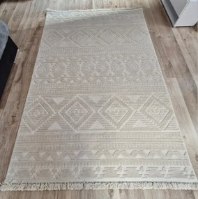 HU Béžový moderný koberec TWIST BEIGE 23929A Rozmer: 60x100 cm