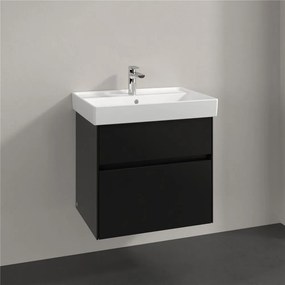 VILLEROY &amp; BOCH Collaro závesná skrinka pod umývadlo, 2 zásuvky, 604 x 444 x 546 mm, Black Matt Lacquer, C00900PD