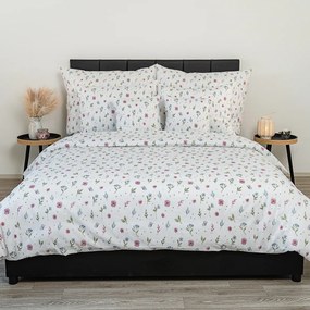 Kvalitex Krepové povlečení Letní louka , 240 x 220cm, 2x 70 x 90 cm, 240 x 220 cm, 2 ks 70 x 90 cm