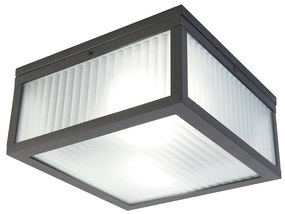 Inteligentné vonkajšie stropné svietidlo čierne s rebrovaným sklom vrátane WiFi A60 - Charlois