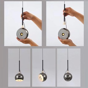 Toolight Toolight, LED závesné svietidlo 7W, 490lm, G087-1CP, čierny chróm, OSW-09704