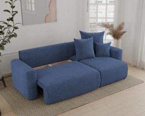 Rohová sedačka Denia (P) (tmavomodrá). Akcia -20%. Vlastná spoľahlivá doprava až k Vám domov. 1133114