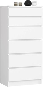 Komoda Kuba 60 cm - 6 zásuviek biela