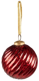 Červená sklenená vianočná ozdoba gule - Ø 9*10 cm