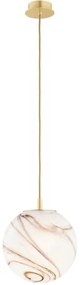 Argon 8447 - Luster na lanku ALMIROS 1xE27/15W/230V pr. 25 cm alabaster zlatá