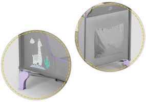 Ricokids Cestovná postieľka + matrac + taška 125 x 65 x 78 cm RK-240 sivá levanduľová