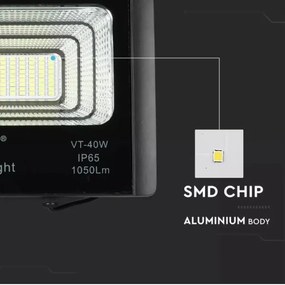 LED stmievateľný solárny reflektor LED/16W/3,2V 4000K IP65 + DO