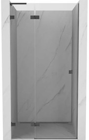 Mexen, Mexen Lunar L výklopné sprchové dvere ľavé 75 cm, priehľadné, pištoľovo sivá kartáčovaná - 834L-075-000-66-00-L