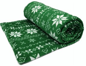 Deka NORDIC 150x200 cm - vianočný vzor - zelená