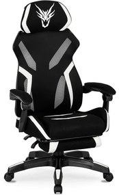 Polohovateľné herné kreslo s podrúčkami Blade bielo čierne