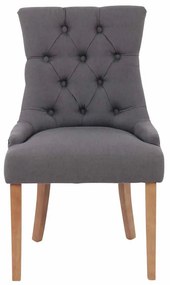 Jedálenská stolička Aberdeen - látka, drevené nohy antik svetlé - Tmavo sivá