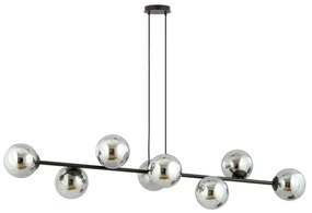 Luster na lanku ROSSI 8xE14/10W/230V čierna/šedá