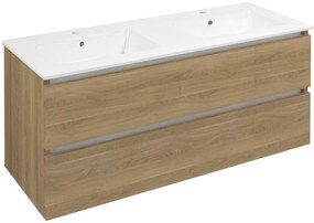 Sapho Sapho, EZARA dvojumývadlová skrinka 120x55x46cm, dub cuneo, EZ121-2525